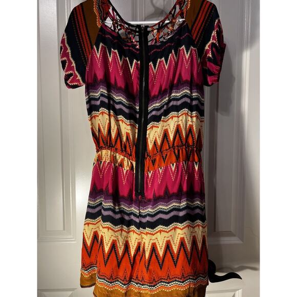 Gianni Bini Dress Boho Macramé Neckline Exposed Back Zipper--Women's SM - Picture 5 of 13